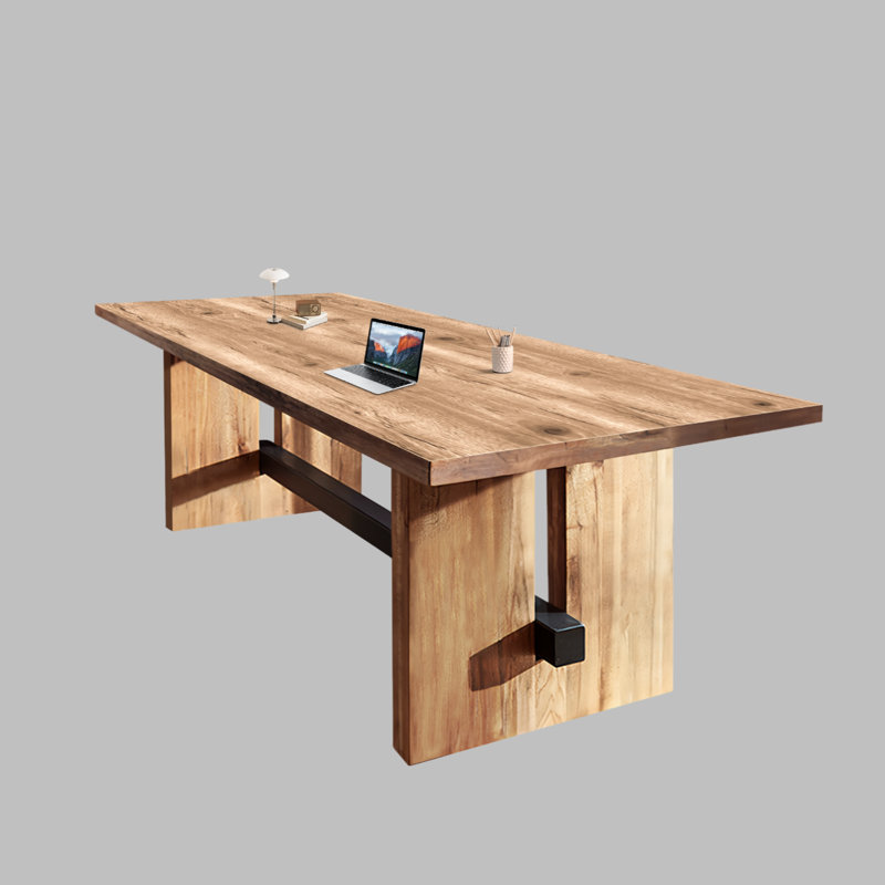 Solid wood desk, rectangular home office desk, 29.53" H x 63" W x 27.56" D