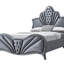 Grand lit en velours gris Dante