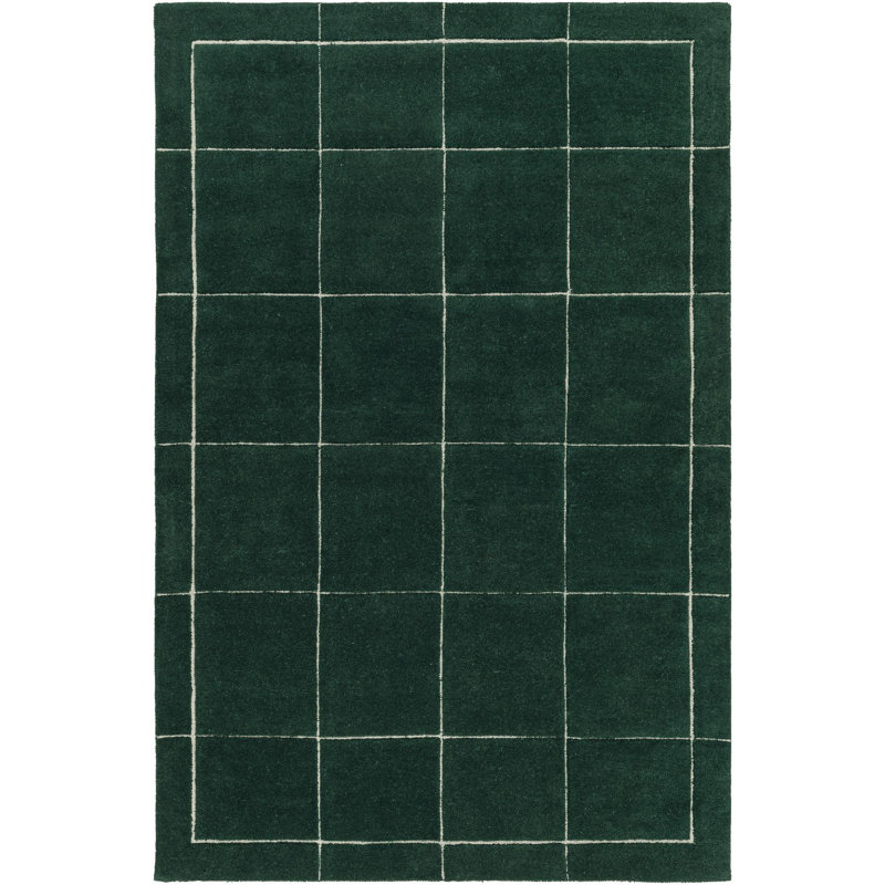 Tapis vert touffeté à la main Mallory, Rectangle 8 pi x 10 pi