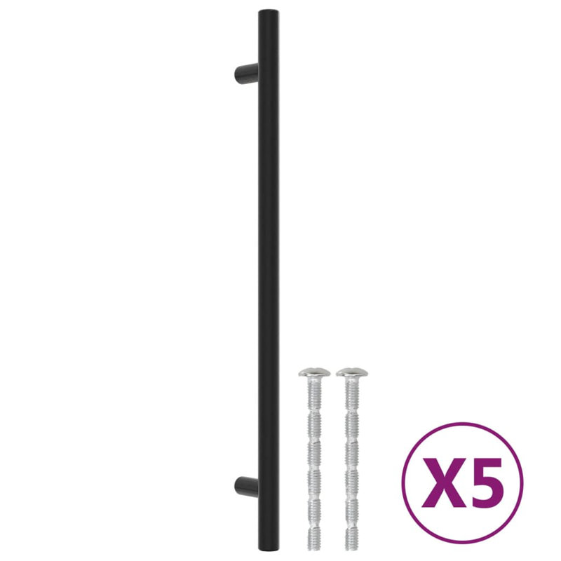 Metro Lane Cabinet Handles 5 Pcs Black 224 Mm Stainless Steel, 224 Mm, Black