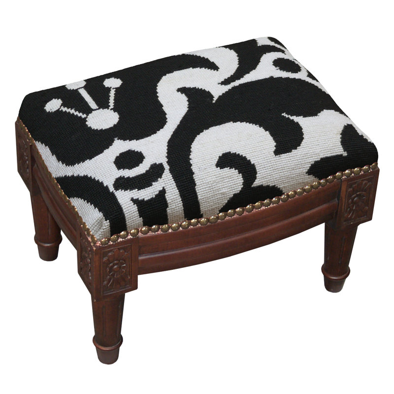 Kimes Upholstered Ottoman, Black