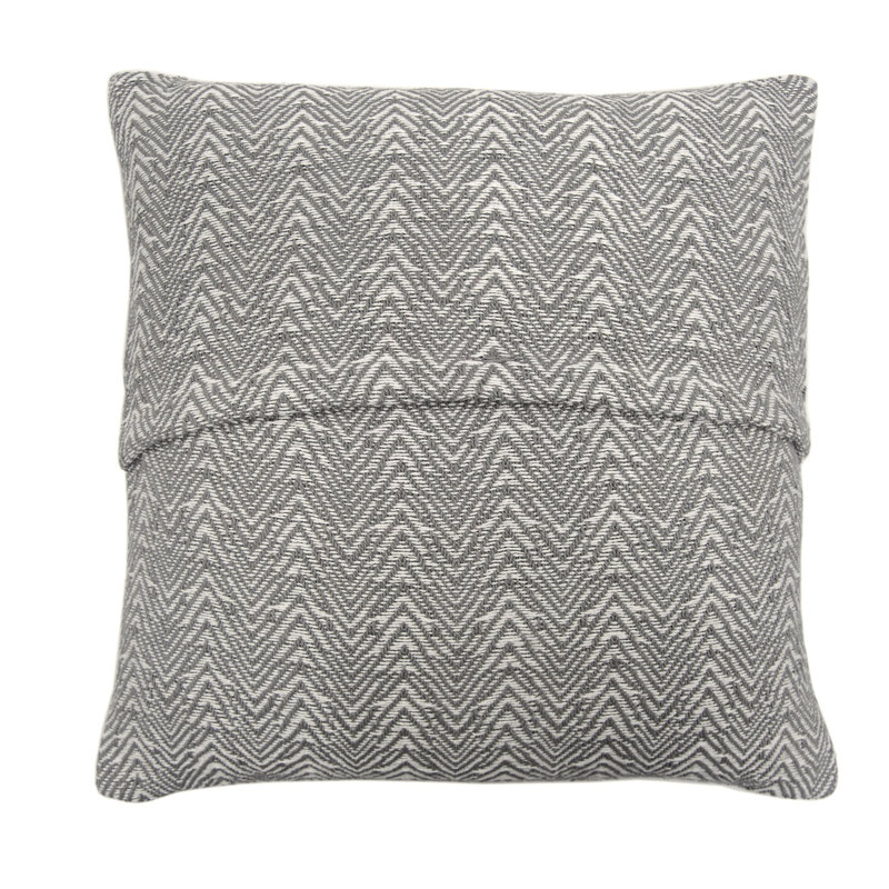 Chevron Square Cushion, Silver, Cushion Cover Only - No Insert