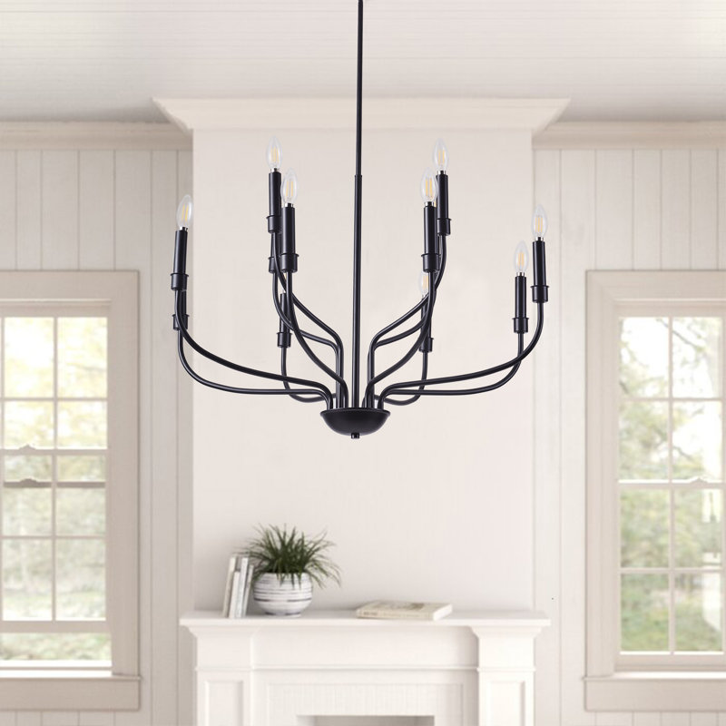 12-Light Classic Candle Industrial Chandelier