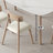 White + Burlywood Rectangular Sintered Stone + Solid Wood Dining Table-1116858091