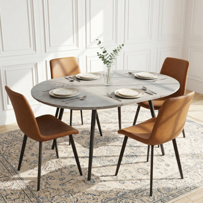 Ensemble de salle à manger de cuisine, table de salle à manger extensible de 43 à 59 po avec chaise rembourrée (table, 4 chaises)