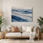 Art mural horizontal gris saphir rayé en métal bleu clair-1093660871