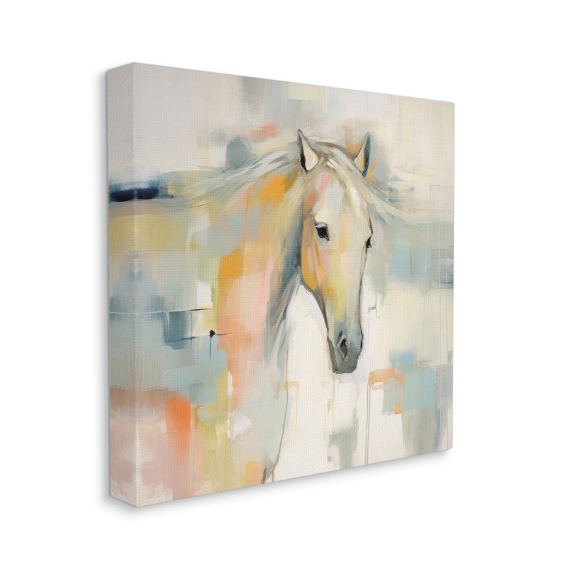 «Pastel Horse», peinture sur toile par Irena Orlov, H 36 po x l 36 po x P 1,5 po