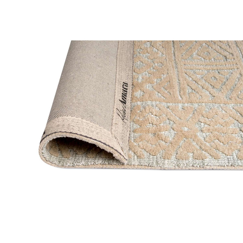 Tapis abstrait en microfibre tissé à la machine Caroletta, Tapis de couloir 2 pi 8 po x 16 pi 5 po