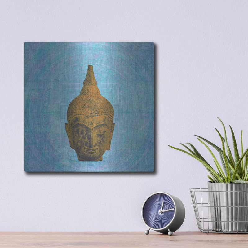 «Buddha On Blue» par Elena Ray, H 12 po x l 12 po