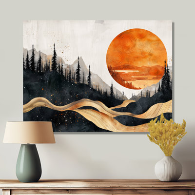 «Graylee Sunrise Forest In Marble Field Landscape I», art mural sur toile forêt