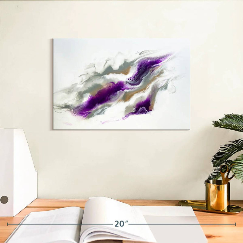 Gris Avery et ciel violet, H 8 po x l 12 po