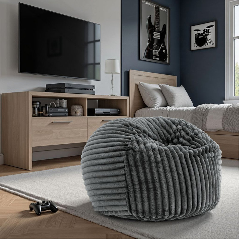 Méridienne 40 pouces en mousse viscoélastique Minky, Polyester gris
