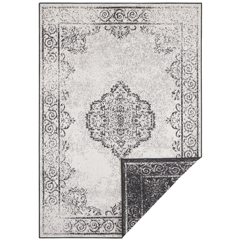 Cebu Flatweave Faded Black Rug, Rectangle 120 x 170cm