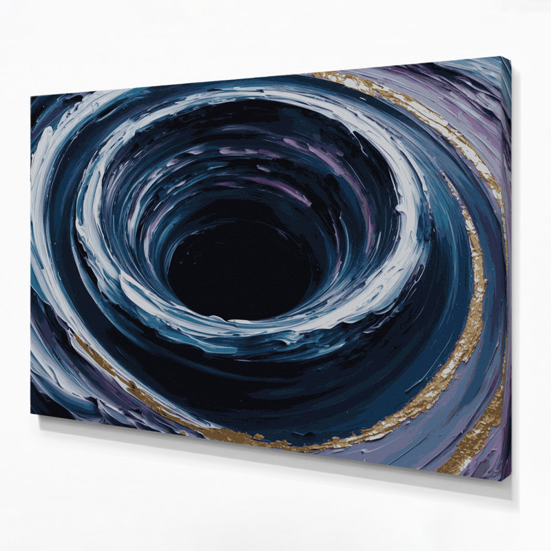 Space Black hole visualizations Gray Canvas Wall Art, 24" H x 36" W