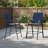 4PCS Outdoor Bar Stools 29'' Fabric Bar Height Stools w/ Armrests & Footrest Navy-2086314990