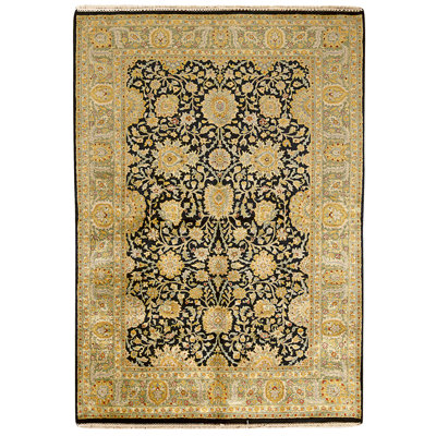High-Quality Hand-Knotted Blue And Gold Area Rug