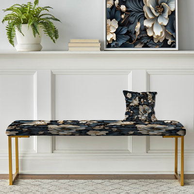 Banc rembourré or