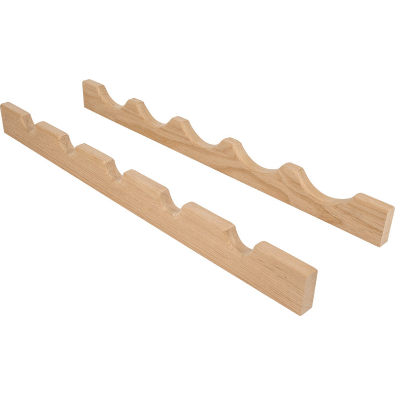 5 Bottle Solid Wood Wall Mounted Wine Bottle Rack in Natural
