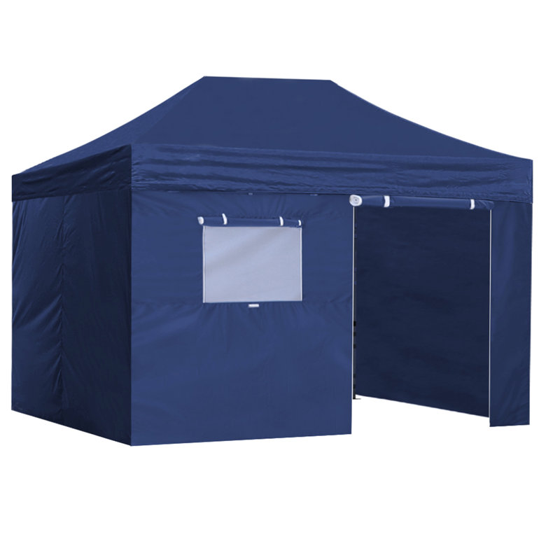 Auvent escamotable en acier Amber-Lee, 10 pi x 15 pi, Bleu marine