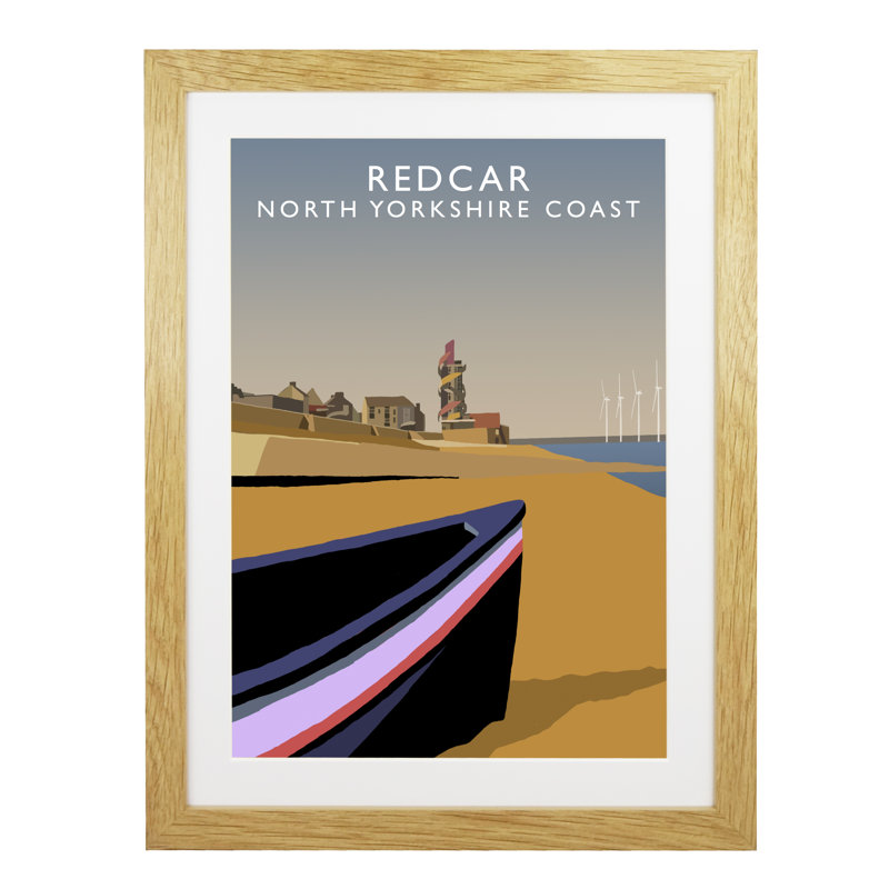 'Redcar 2' by Richard O'Neil - Print, Oak Wood Frame, 43.5 cm H x 33.5 cm W x 2.2 cm D
