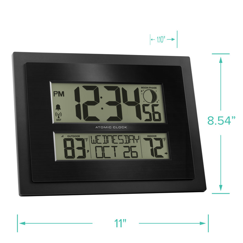 Danaisa Atomic Digital Clock with Outdoor Temperature and Moon Phase