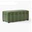 Modern Wavy Green Velvet Upholstered Storage Stool