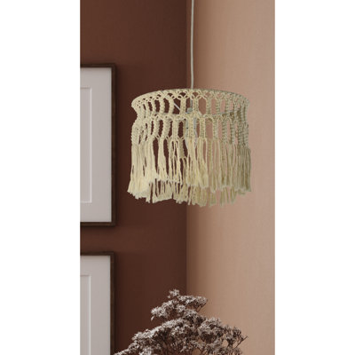 26cm H Drum Ceiling Fan Shade ( Uno ) in Beige