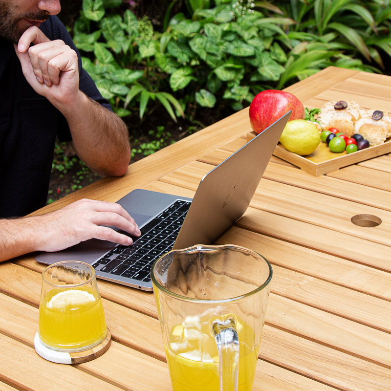 Ensembles de salle à manger de patio en teck pour 6 personnes avec coussin Sydney