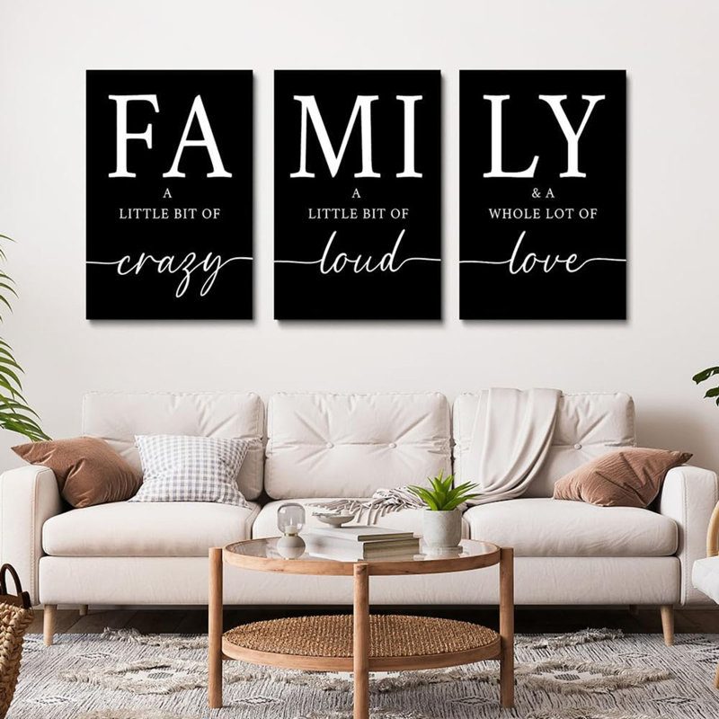 Black Family Home Wall Decor for Living Room Dining Room Pictures Wall Art Bedroom Artwork Posters for Walls Inspirational Family Love Home Decor Entryway Art Print Canvas Paintings 12"X16"