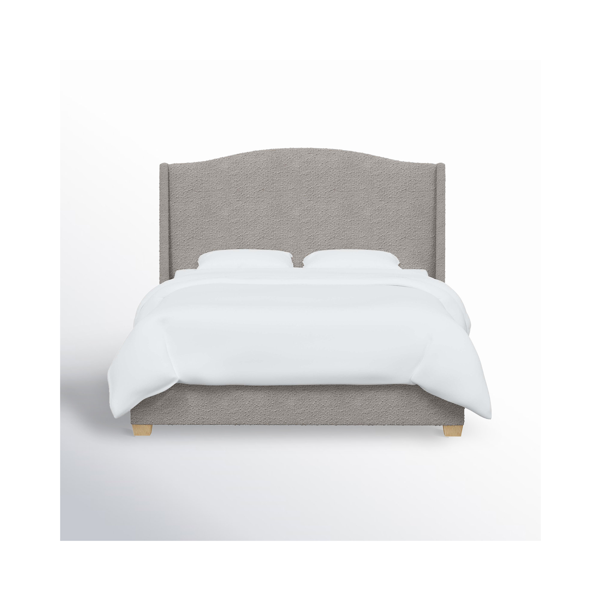 Allis Upholstered Wingback Bed, Classic Elephant Boucle, Full