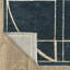 Tapis géométrique rayé bleu / ivoire Rayan-1400315155