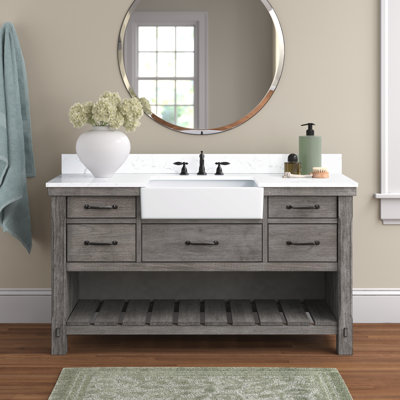 Villareal 60'' Single Bathroom Vanity with Ceramic Top