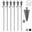 Harbour Housewares - 6x Garden Flame Torches - Metal Cone Design-910414814-910414785