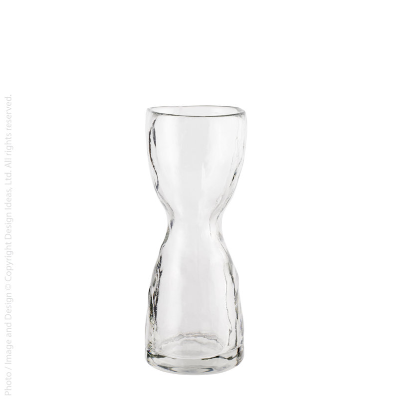 Vase de table en verre, H 6,7 po x l 2,6 po x P 2,6 po
