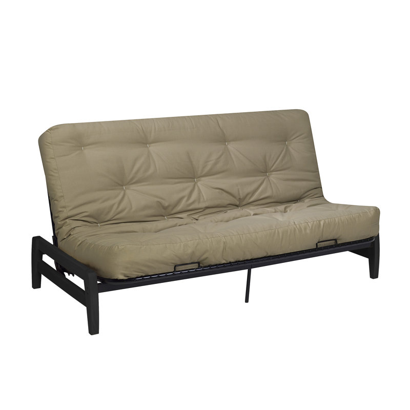 Matelas de futon en mousse viscoélastique châtaignier, Grand, Coton kaki