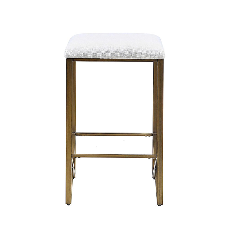 Tabouret de bar en tissu sans dossier, hauteur 26 po