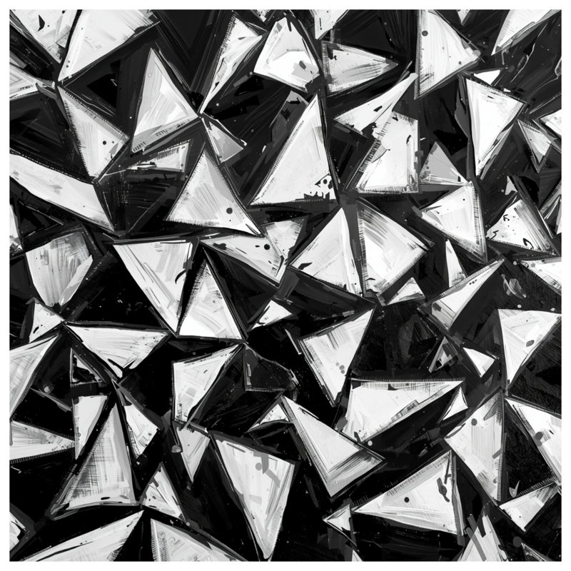 Tapis de bain abstrait à formes triangulaires, L 34 po x L 21 po