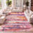 Lasley Contemporary POP Modern Abstract Brushstroke Pink/Cream Rug-1744167654