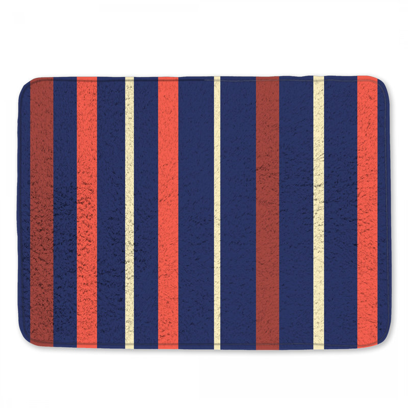 Tapis de bain multicolore à rayures verticales, L 34 po x L 21 po