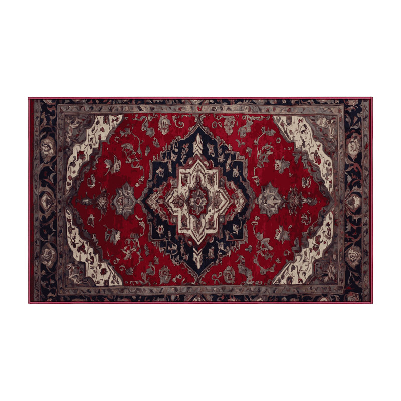 Tapis rouge lavable à la machine, Rectangle 4 pi x 6 pi