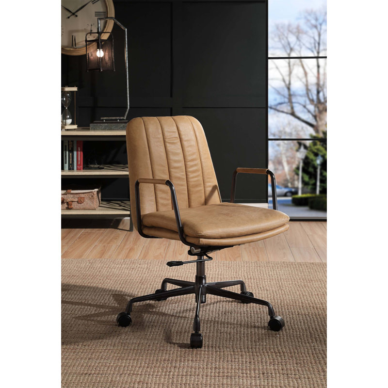 Chaise de bureau en cuir fleur Eclarn
