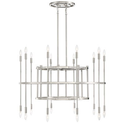 Charlina 20 Light Polished Nickel Chandelier