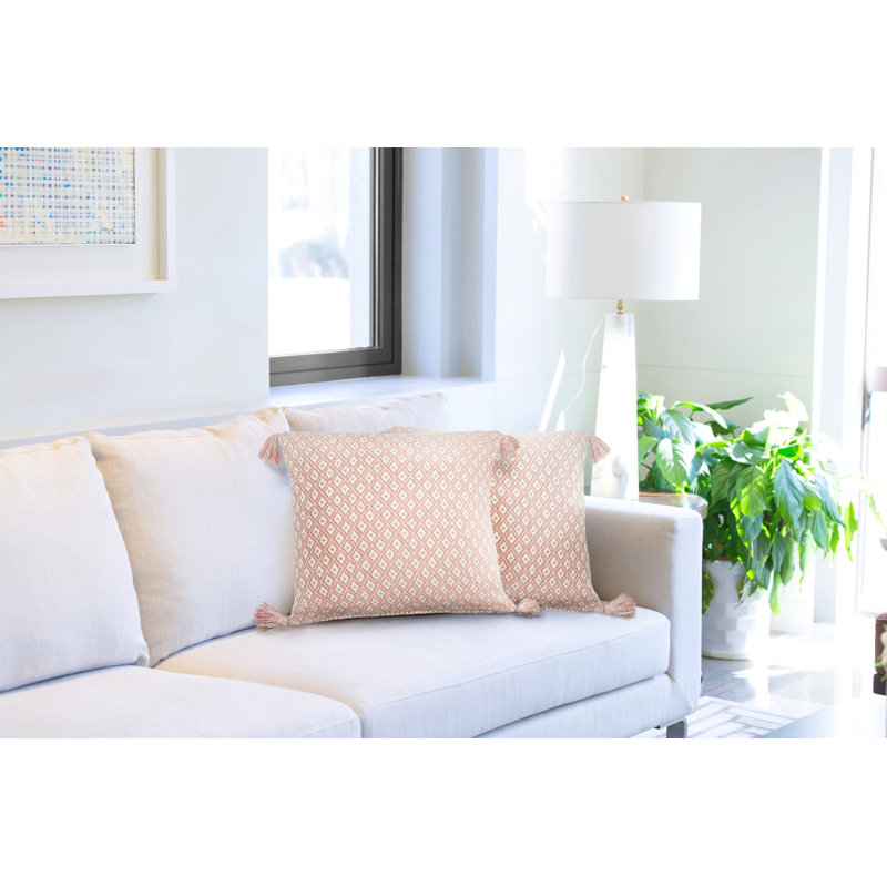 Mettler Geometric Square Scatter Cushion Cover, Blush Pink