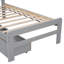 Lit simple gris avec 2 options de tiroirs, durabilité intégrée et avantages de rangement durables et pratiques
