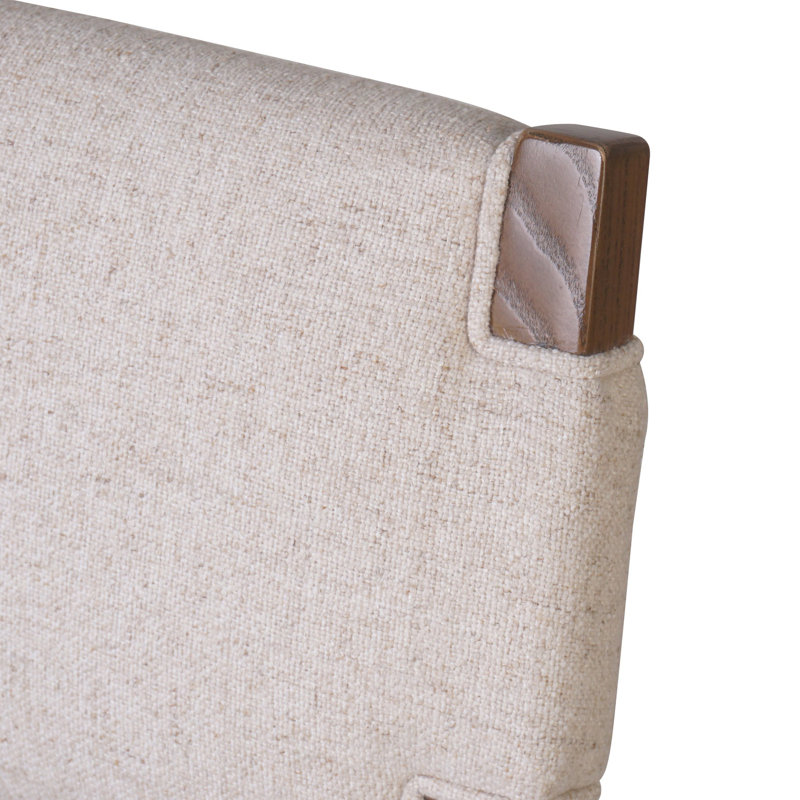 Tamari Stool-Sonoma Chestnut-Bar, Brown, Bar Stool (31.26" Seat Height), Cream Linen Blend