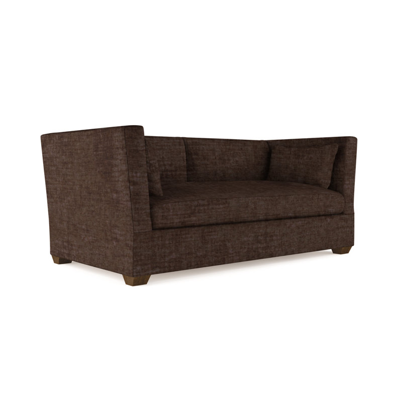 Canapé Rivington, H 31 po x l 84 po x P 37 po, Velours écrasé chocolat, Brun foncé