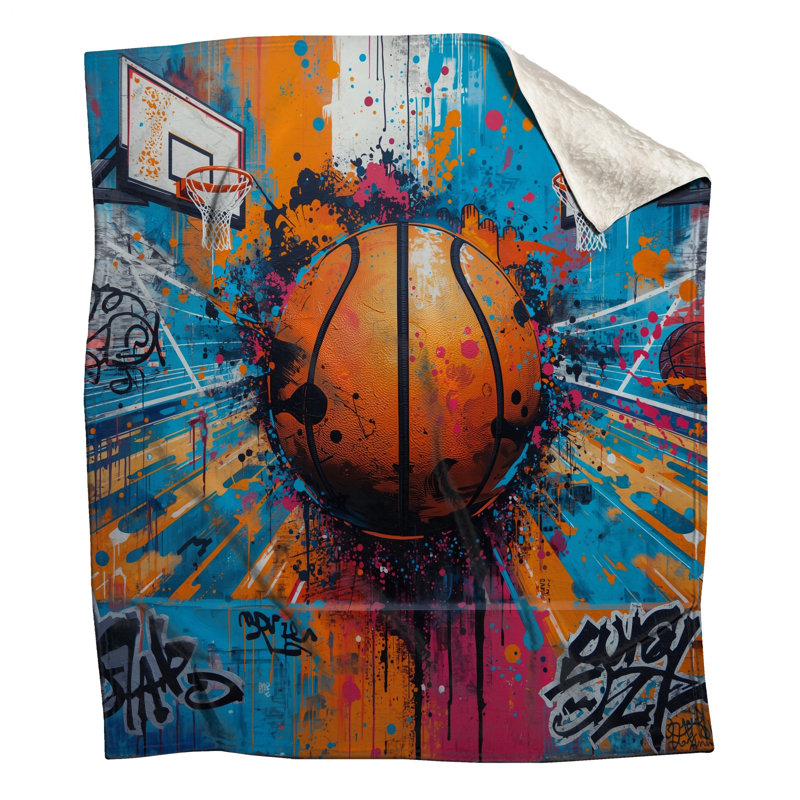 Couvertures de terrain de basketball Graffiti, L 50 po x H 60 po