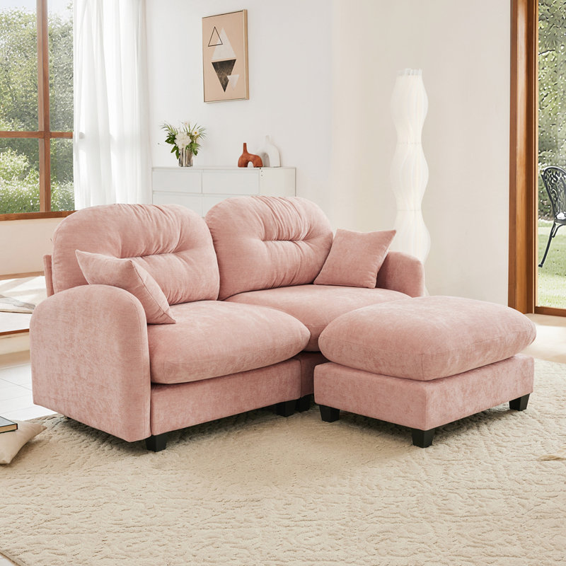 Modular Sectional Sofa with Flexible Design and Premium Chenille Fabric for Comfort and Style, Pink