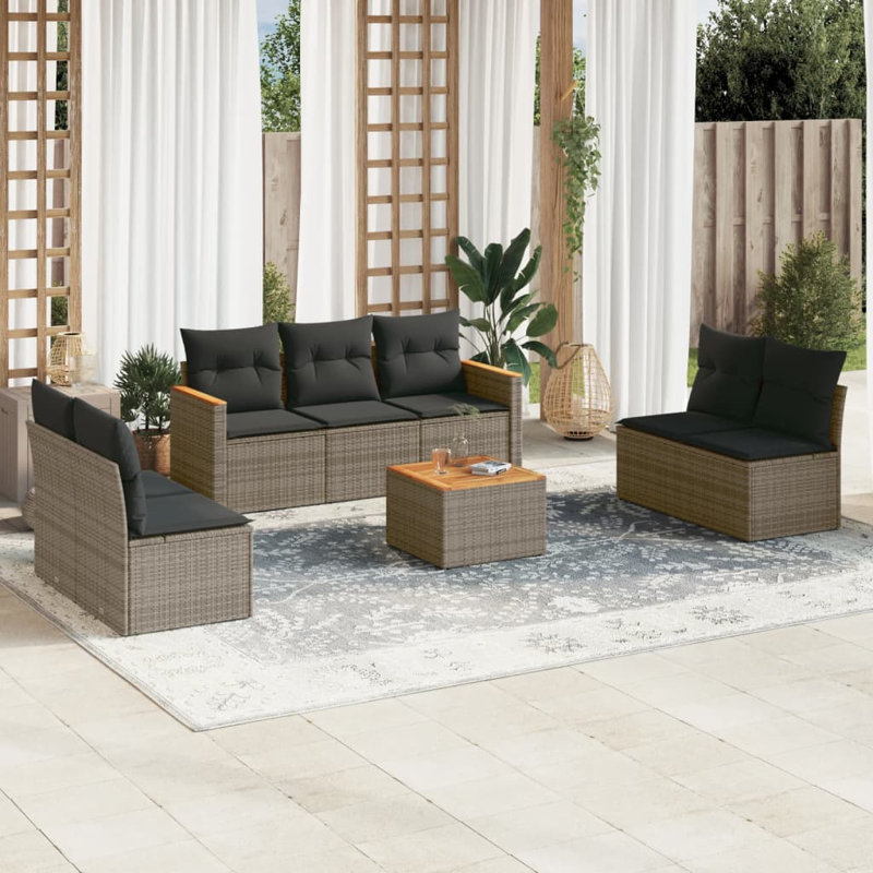 Grand canapé modulaire en rotin PE Vidaxl