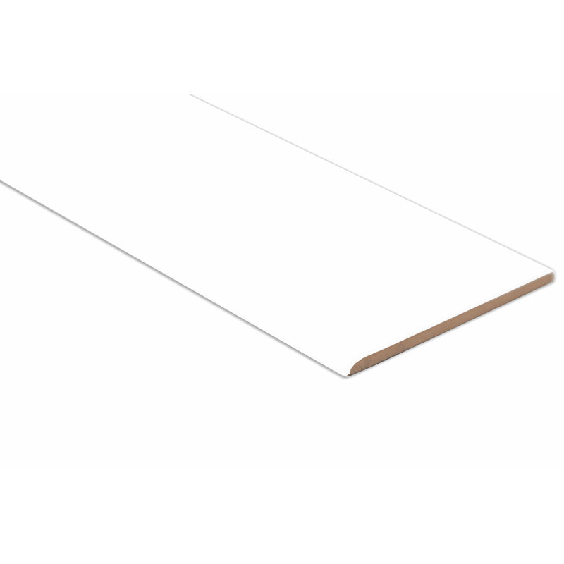 Segment 3 in. x 6 in. Glossy Ceramic Bullnose Tile Trim, Blanc